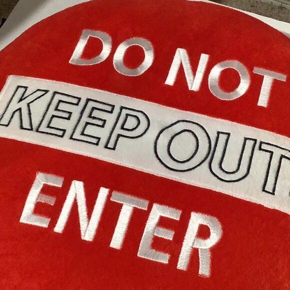 Simple Home NWT - Light Up Pillow 14” dia - do not enter  KEEP OUT - sof… - Picture 2 of 9
